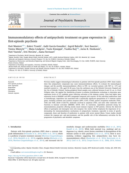 Immunomodulatory Effects of Antipsychotic Treatment on Gene