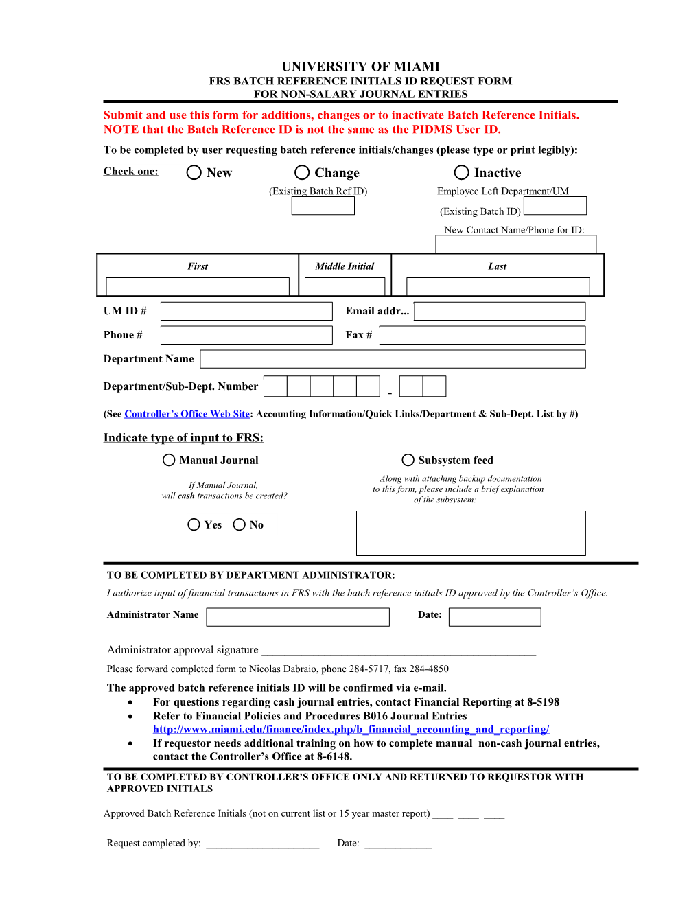 Frs Batch Reference Initials Id Request Form