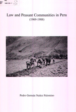 Law and Peasant Communities in Peru (1969-1988)