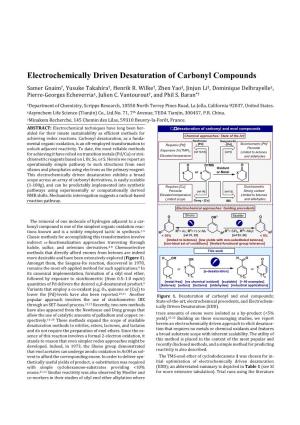 Electrochemically Driven Desaturation of Carbonyl Compounds Samer Gnaim†, Yusuke Takahira†, Henrik R