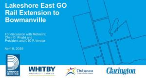 Lakeshore East GO Rail Extension to Bowmanville