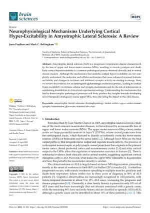 Neurophysiological Mechanisms Underlying Cortical Hyper-Excitability in Amyotrophic Lateral Sclerosis: a Review