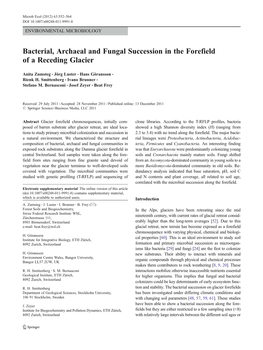 Bacterial, Archaeal and Fungal Succession in the Forefield of a Receding Glacier