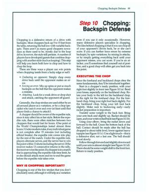 Step 10 Chopping: Backspin Defense