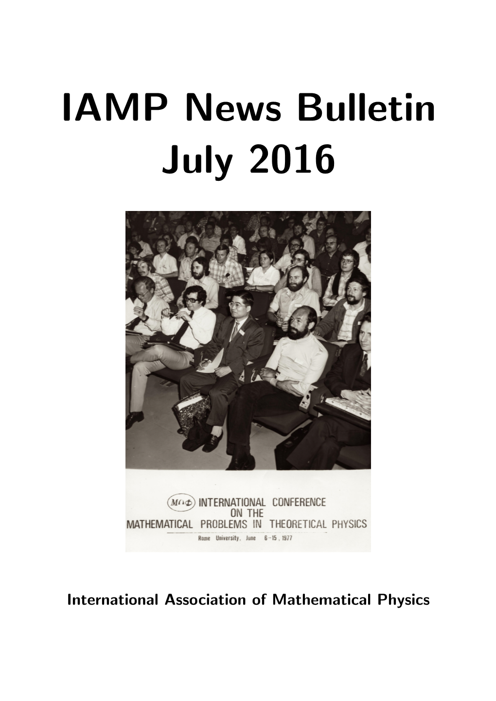 IAMP News Bulletin July 2016