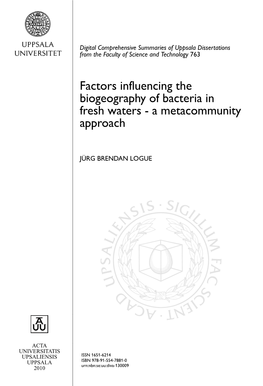 Factors Influencing the Biogeography of Bacteria in Fresh
