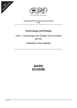 11407.01 GCSE Technology and Design Unit 1 Core MS Summer