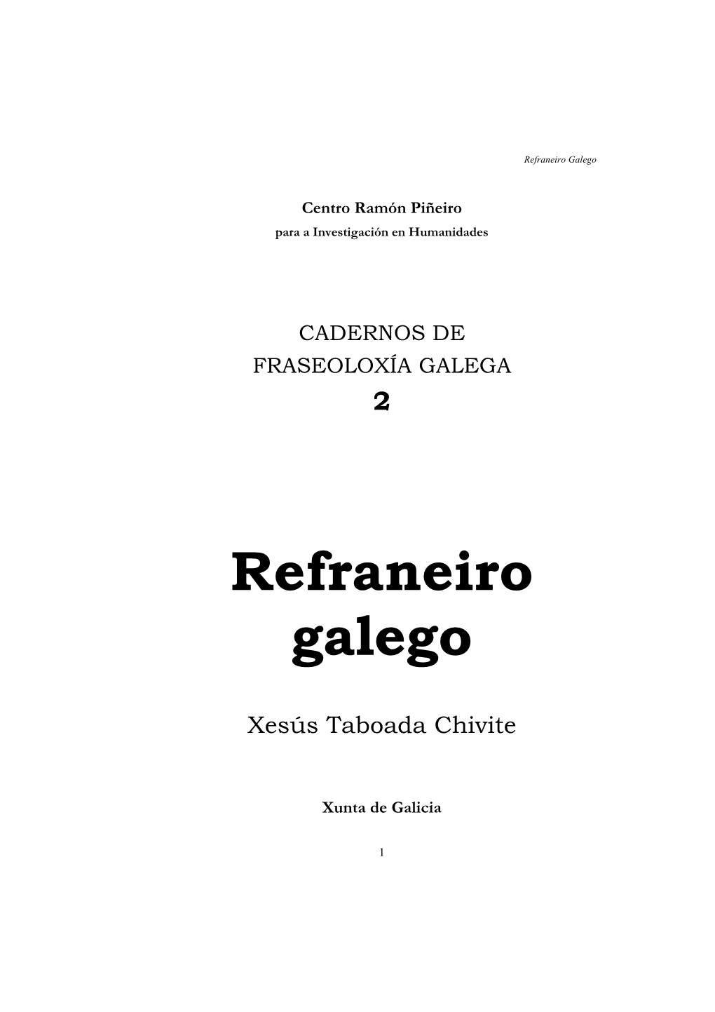 Refraneiro Galego