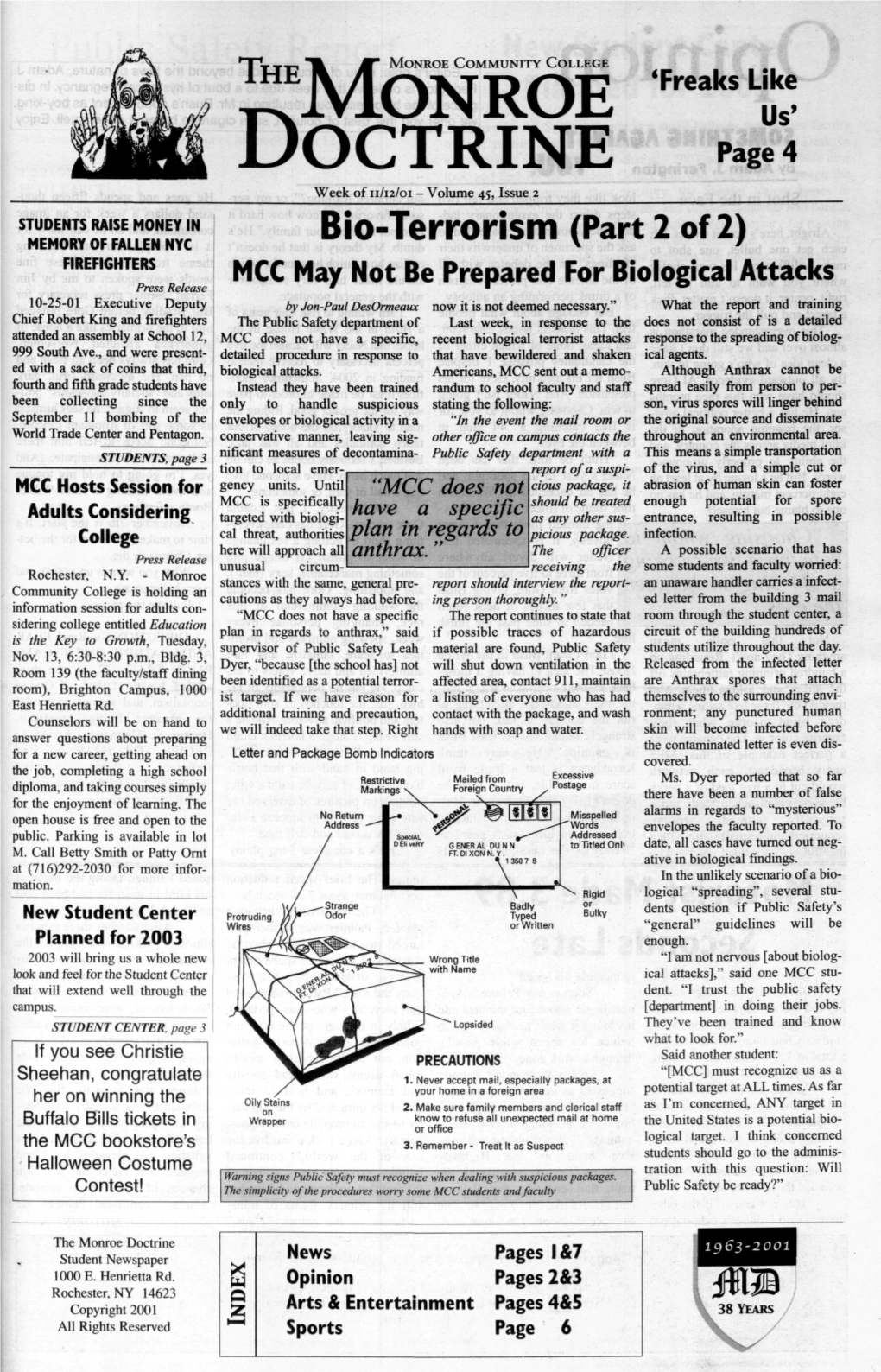 The Monroe Doctrine Student Newspaper News Pages I&7 1000 E