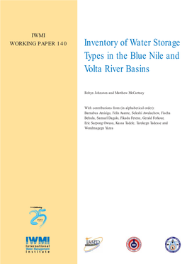 Inventory of Water Storage Types in the Blue Nile and Volta River Basins