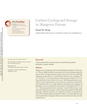 Carbon Cycling and Storage in Mangrove Forests
