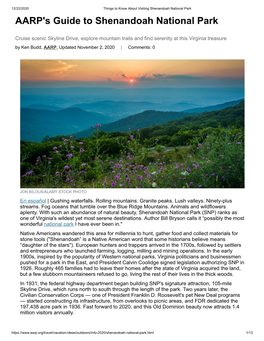 AARP's Guide to Shenandoah National Park