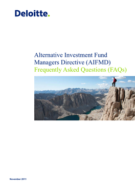 AIFMD) Frequently Asked Questions (Faqs)