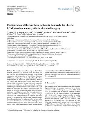 Configuration of the Northern Antarctic Peninsula Ice Sheet at LGM Based on a New Synthesis of Seabed Imagery