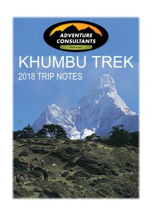Khumbu Trek Trip Notes