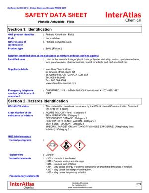 SAFETY DATA SHEET Phthalic Anhydride - Flake