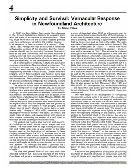 Simplicity and Survival: Vernacular Response in Newfoundland Architecture by Shane O'dea