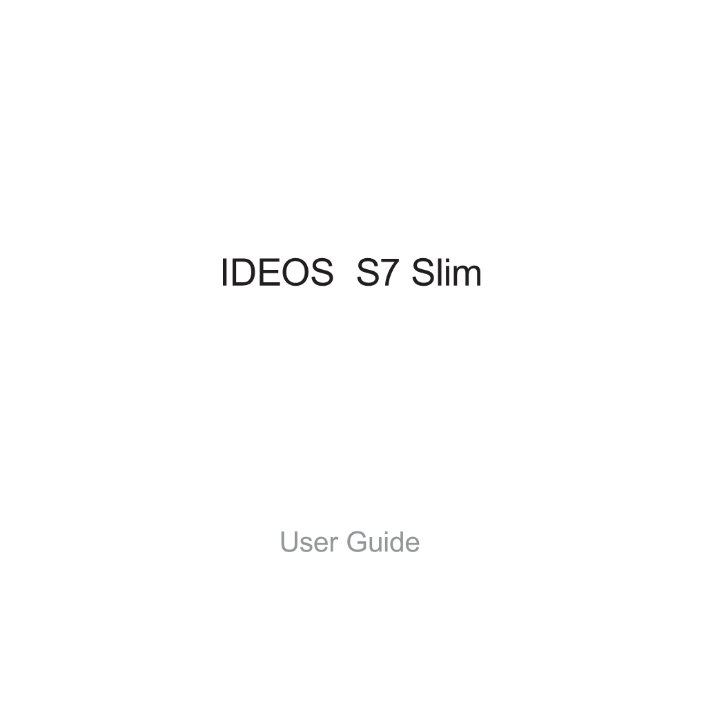 Huawei IDEOS S7 Slim Manual