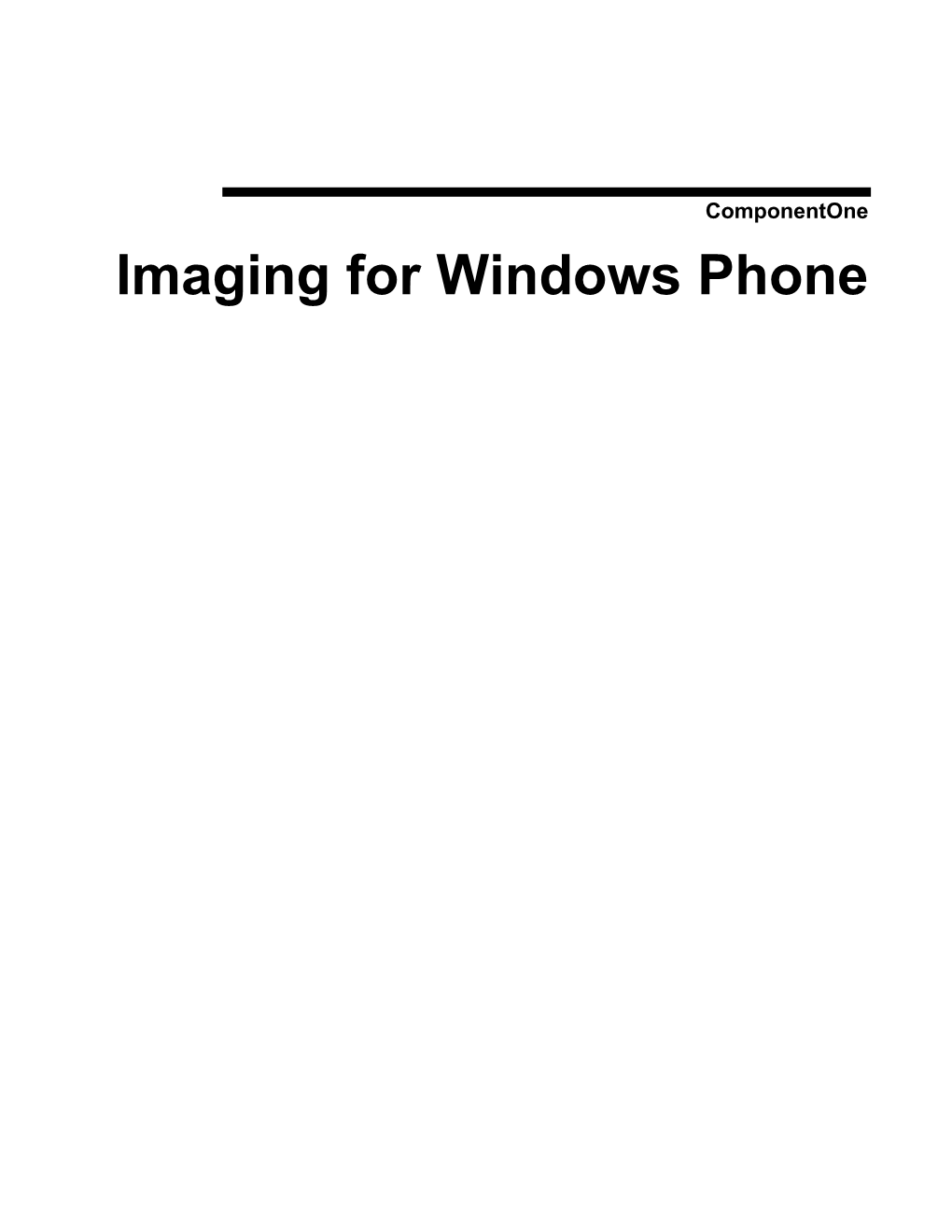 Componentone Imaging for Windows Phone