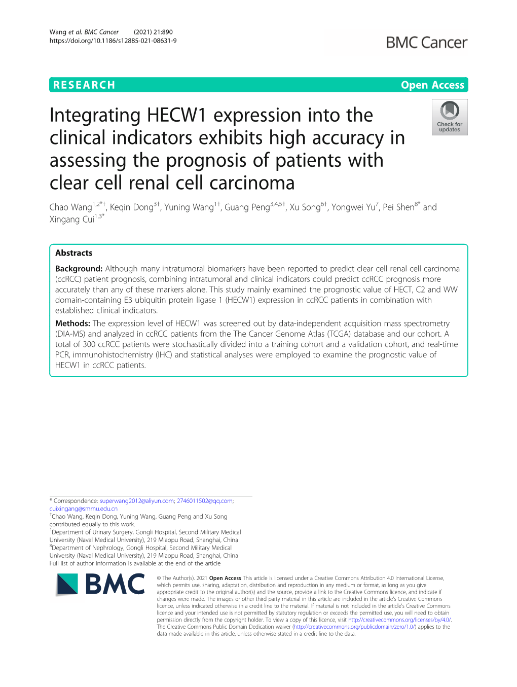 Integrating HECW1 Expression Into the Clinical Indicators Exhibits High