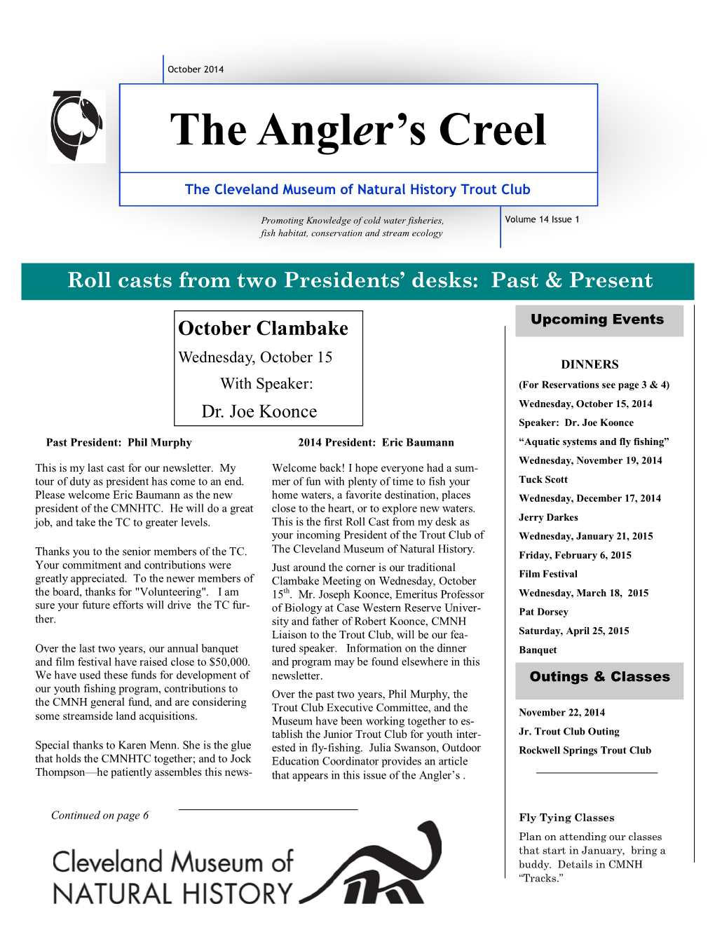 October 2014 the Angler’S Creel