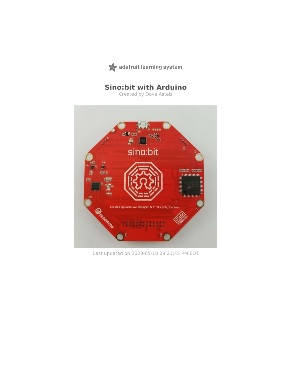 Sino:Bit with Arduino Created by Dave Astels