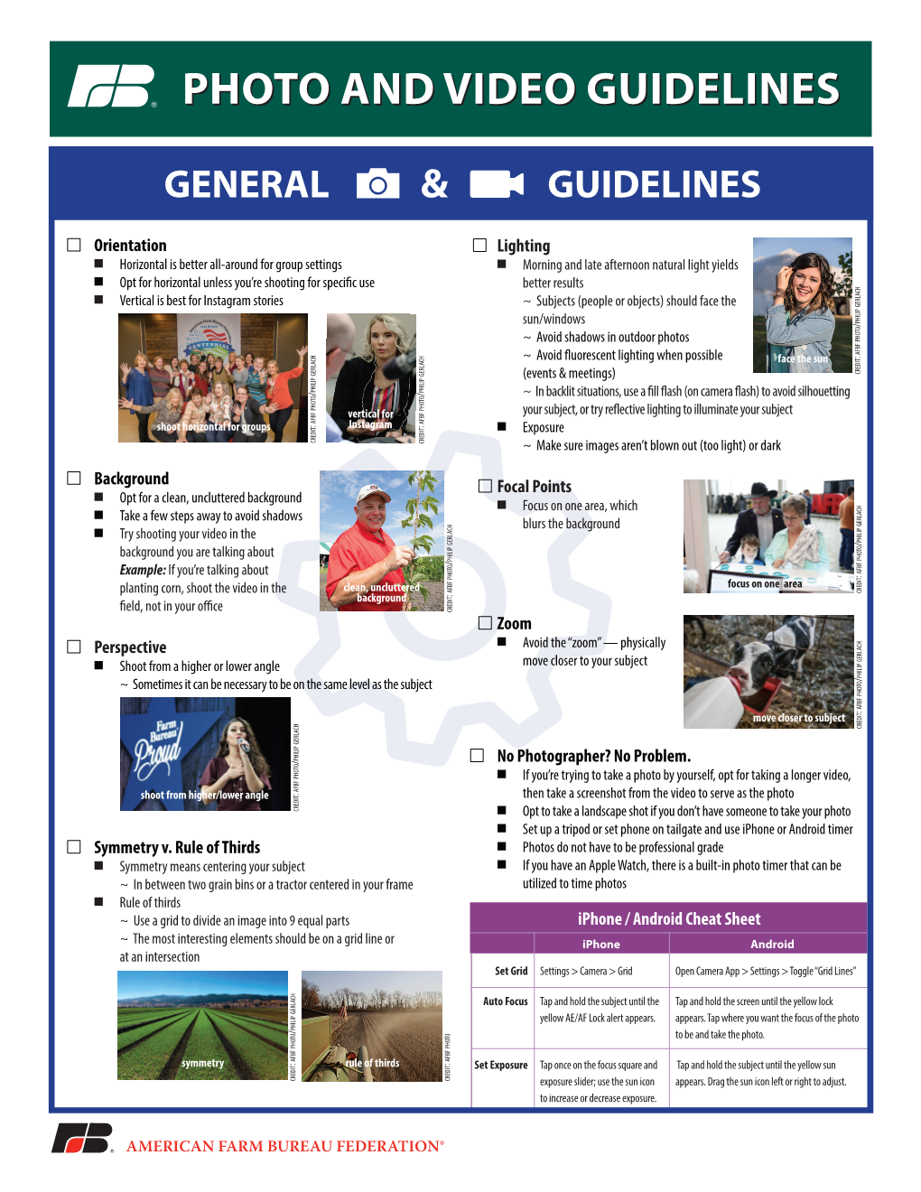 Photo and Video Guidelines