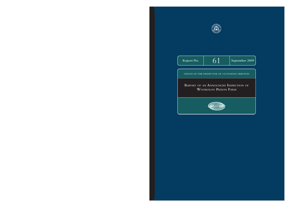 Report of an Announced Inspection of Wooroloo Prison Farm, Report No