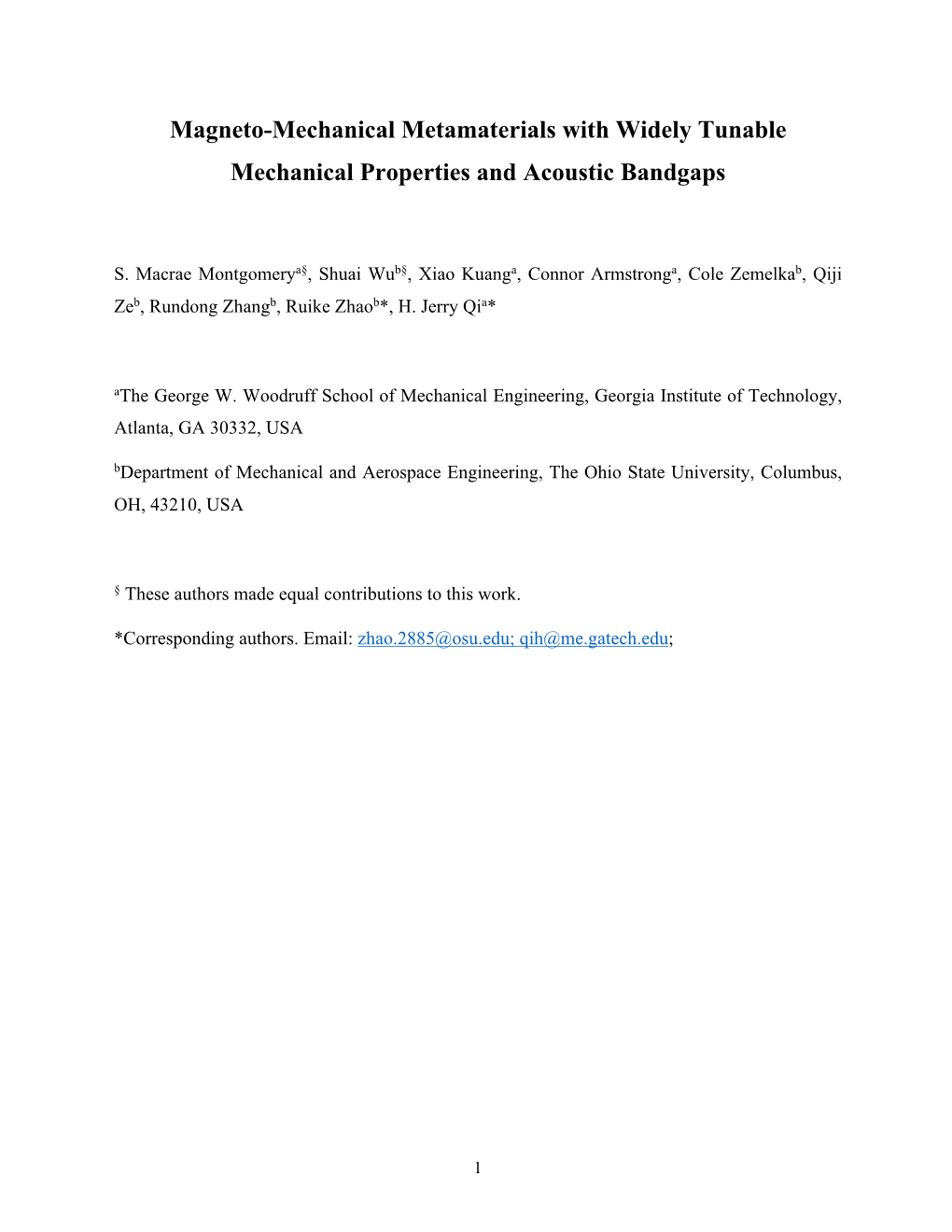 Magneto-Mechanical Metamaterials with Widely Tunable Mechanical Properties and Acoustic Bandgaps