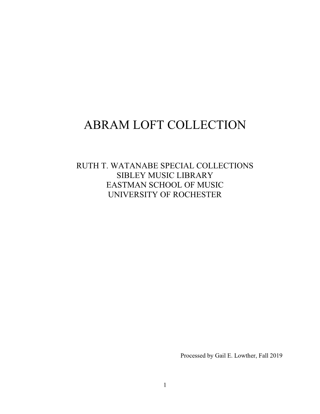 Abram Loft Collection