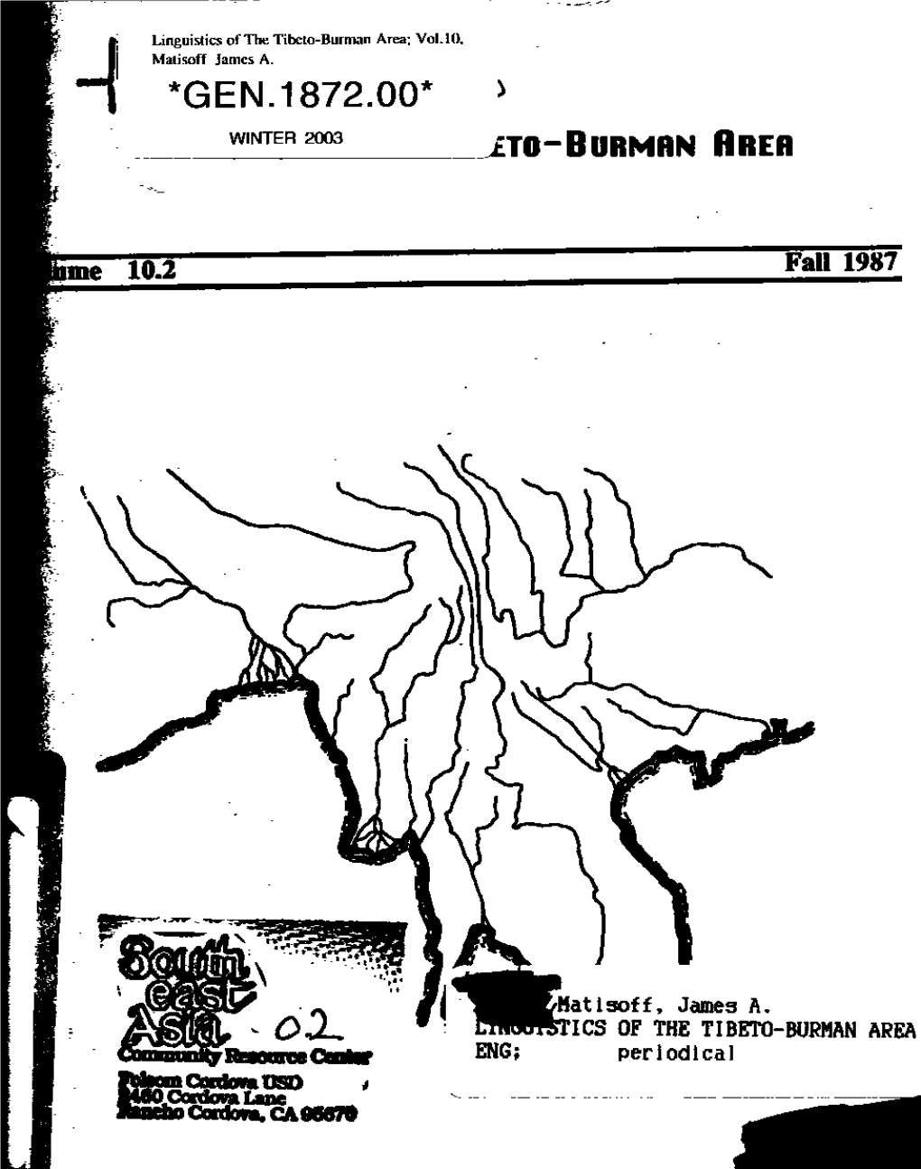 Linguistics of the Tibeto-Burman Area, Vol. 10.2