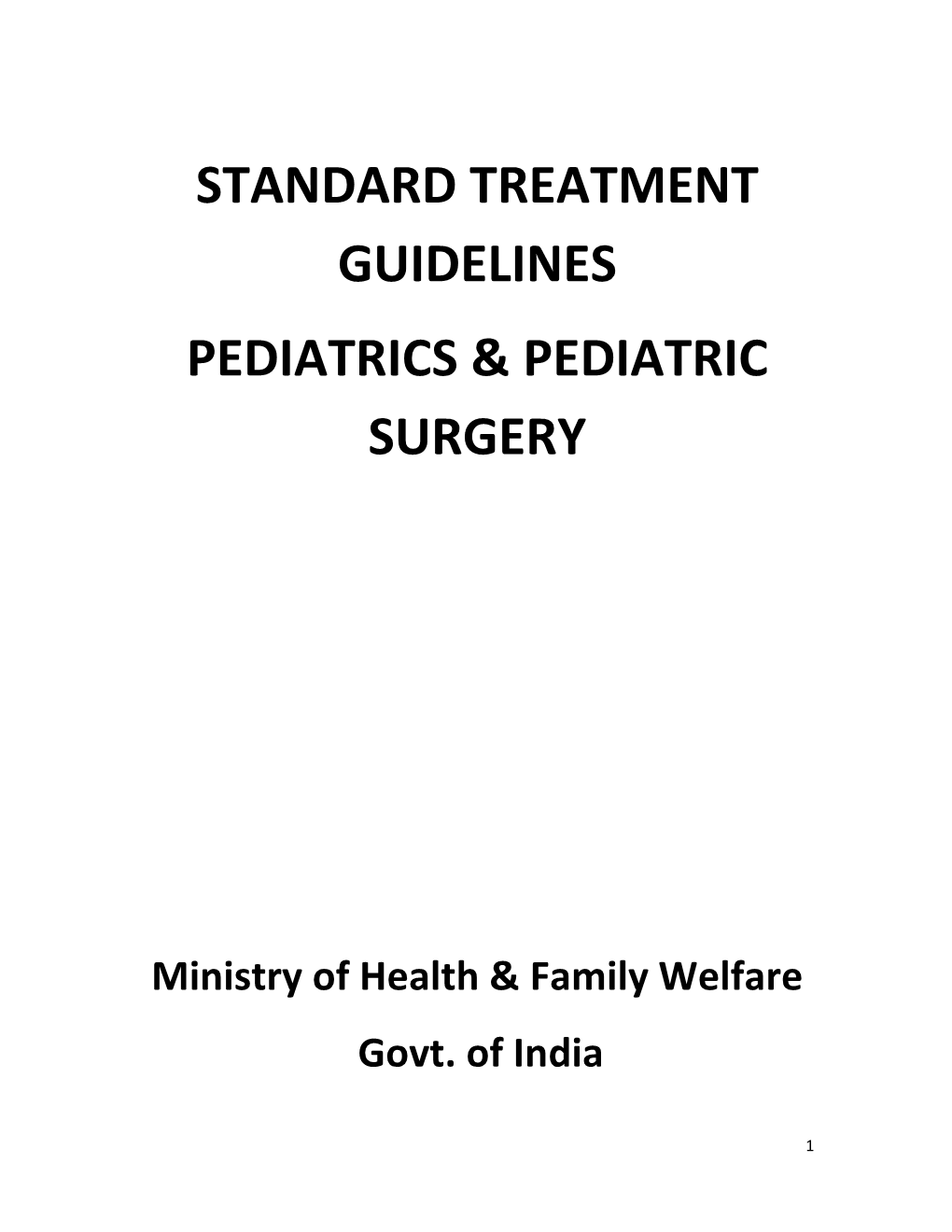 Standard Treatment Guidelines Pediatrics & Pediatric Surgery