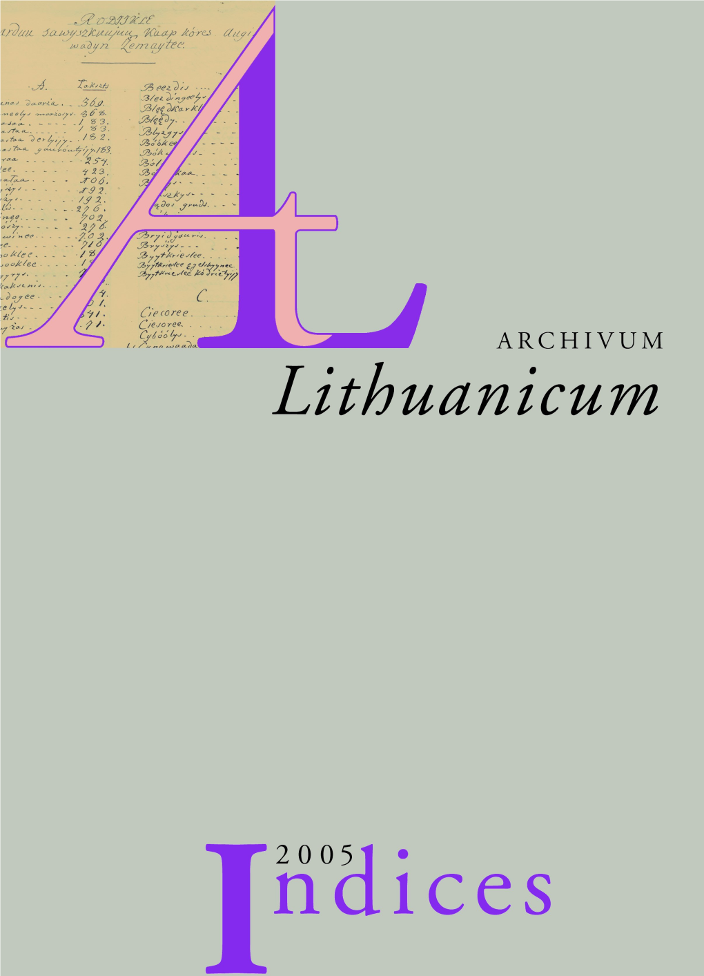 Archivum Lithuanicum Indices