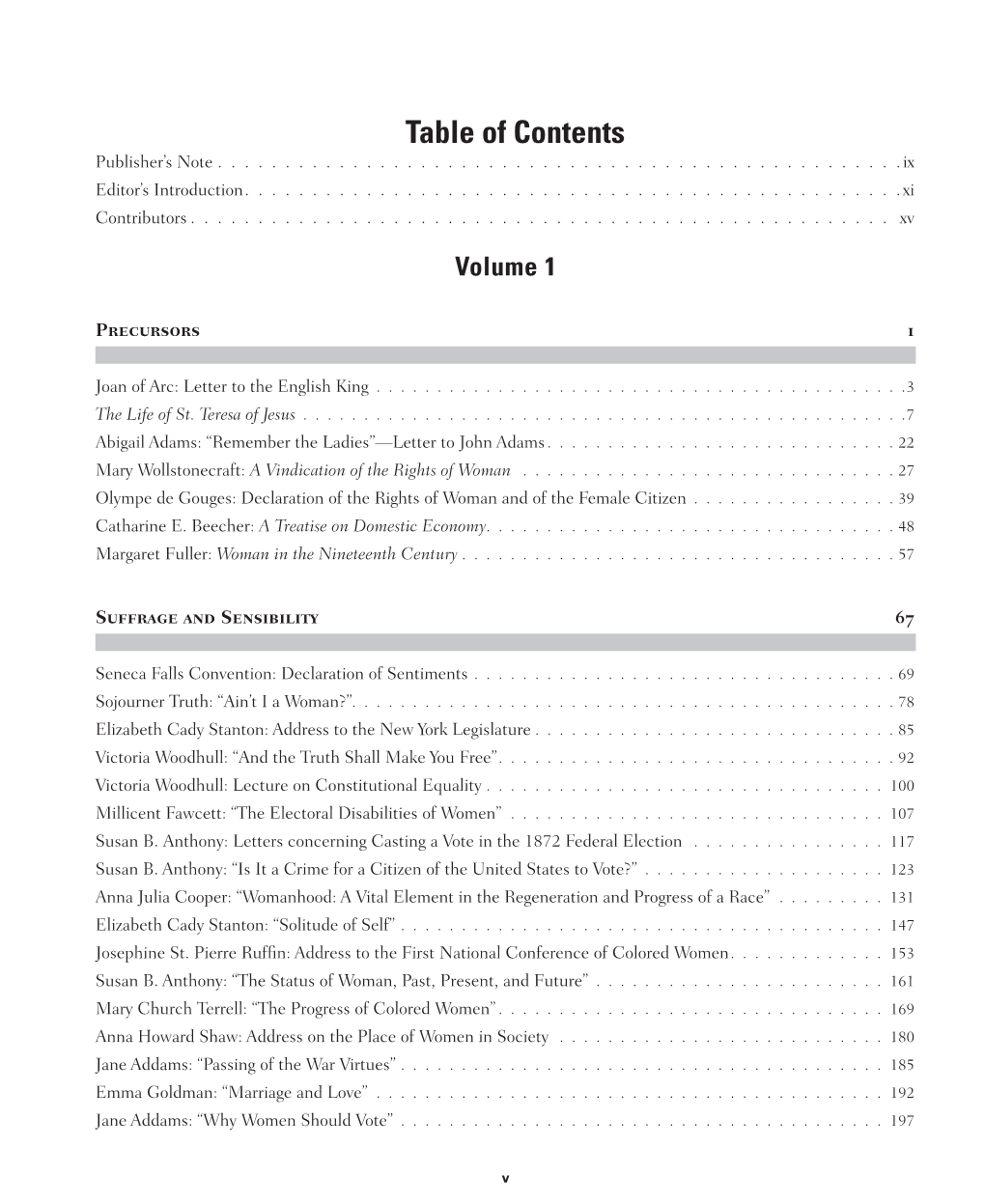 Table of Contents Publisher’S Note