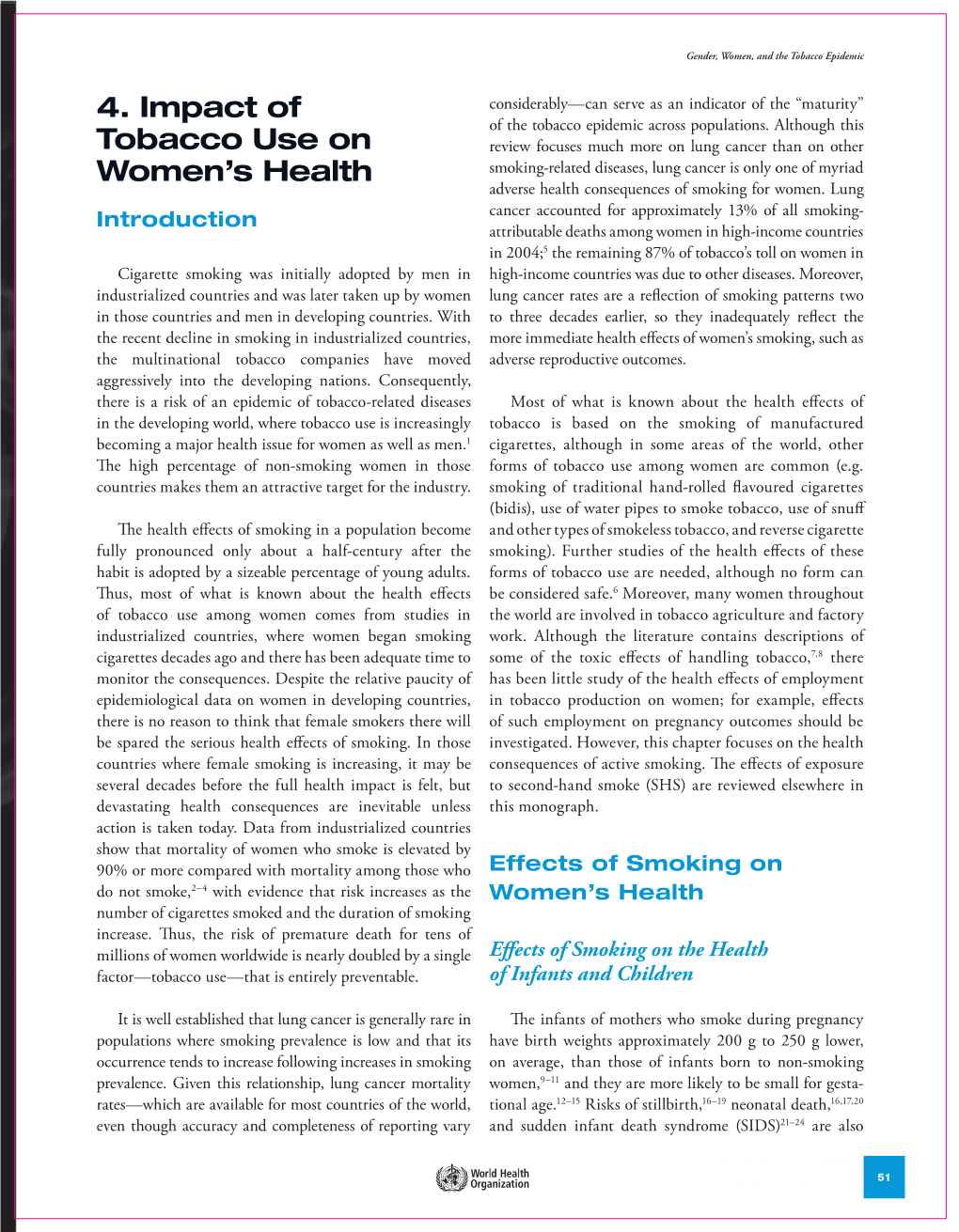 4. Impact of Tobacco Use on Women's Health