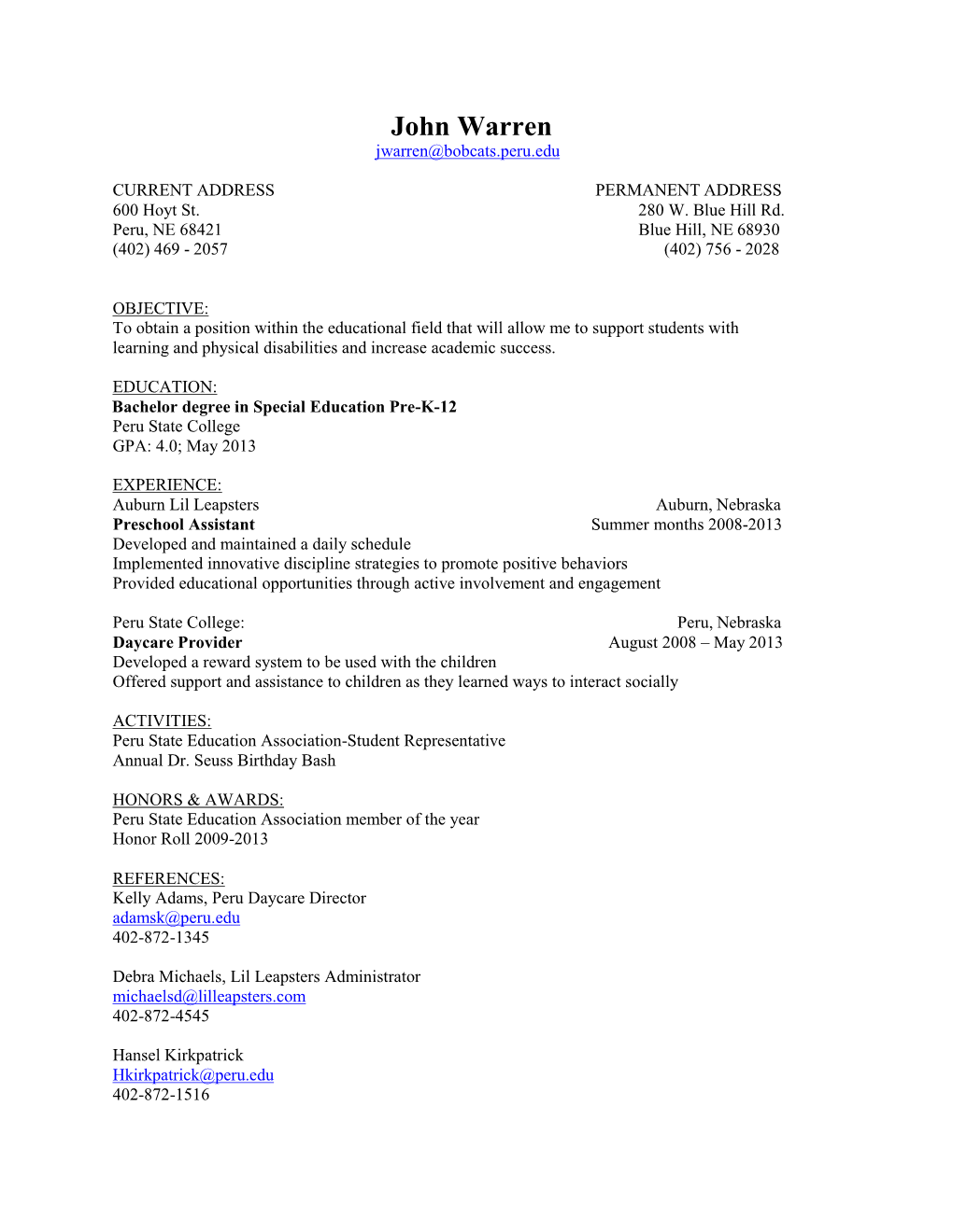 Resume Examples