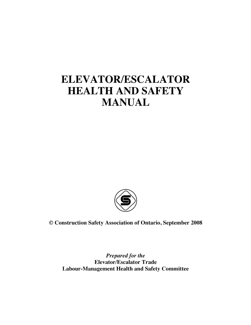 Elevator/Escalator Health and Safety Manual