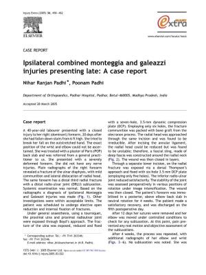 Ipsilateral Combined Monteggia and Galeazzi Injuries Presenting Late: a Case Report