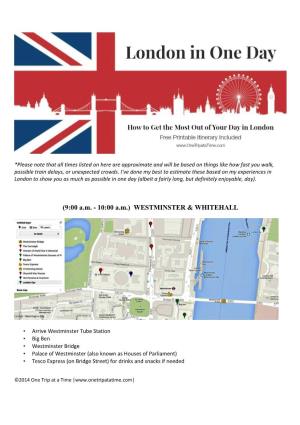London in One Day Itinerary