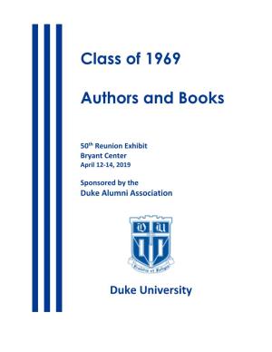 Class of 1969 Authors and Books
