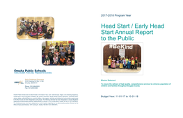 Head Start / Early Head Start Annual Report to the Public
