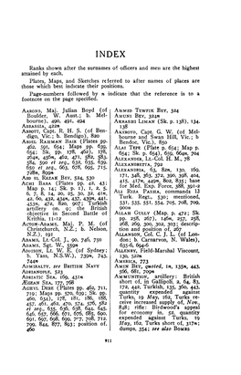 Ranks Shown After the Surnames of Officers and Meii Are the Highest Attained by Each