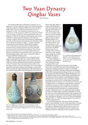 Two Yuan Dynasty Qingbai Vases by Tara Manser