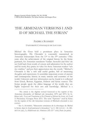 The Armenian Versions I and Ii of Michael the Syrian∗