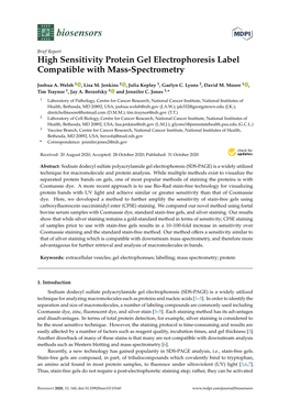 High Sensitivity Protein Gel Electrophoresis Label Compatible with Mass-Spectrometry