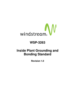 WSP-3263 Inside Plant Grounding and Bonding Standard