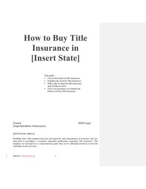 How to Buy Title Insurance In