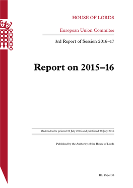 Report on 2015-16