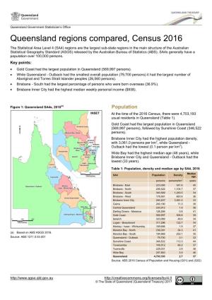 Queensland Regions Compared, Census 2016