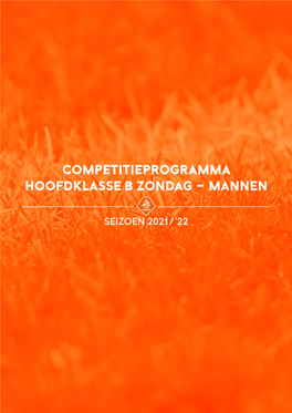 Competitieprogramma Hoofdklasse B Zondag - Mannen